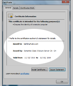 Certificate details